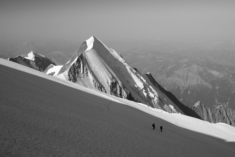 Descent from Mt. Blanc, at the Dome du Gouter.